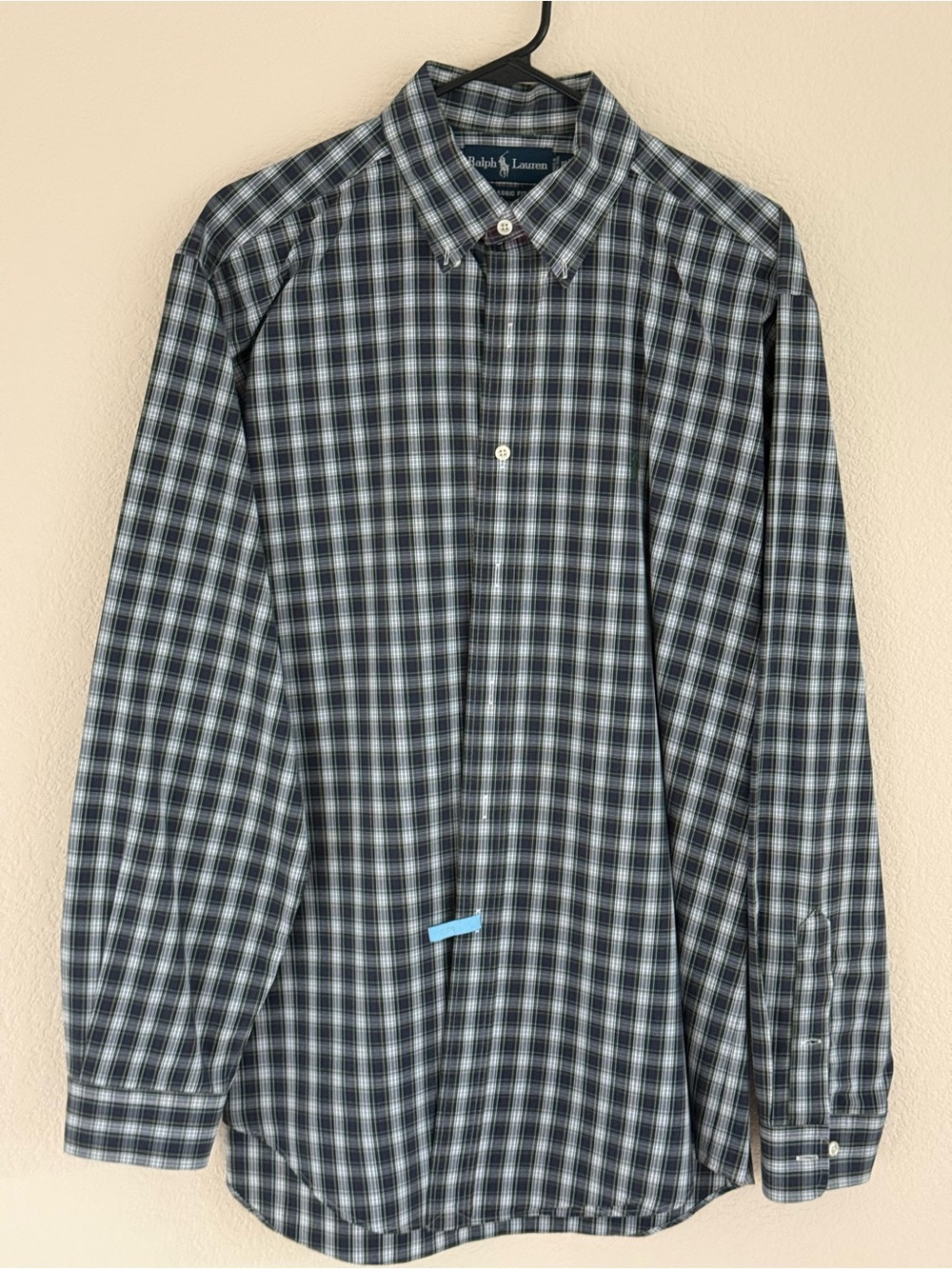 Ralph Lauren Blue and Black Plaid Button-Down Shirt